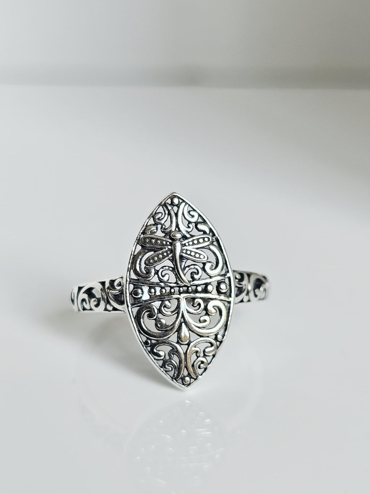 Dragonfly Ring – 925 Sterling Silver with Oxidized Finish