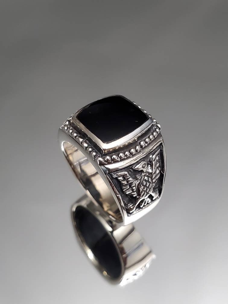 Kingsman Onyx Eagle Ring