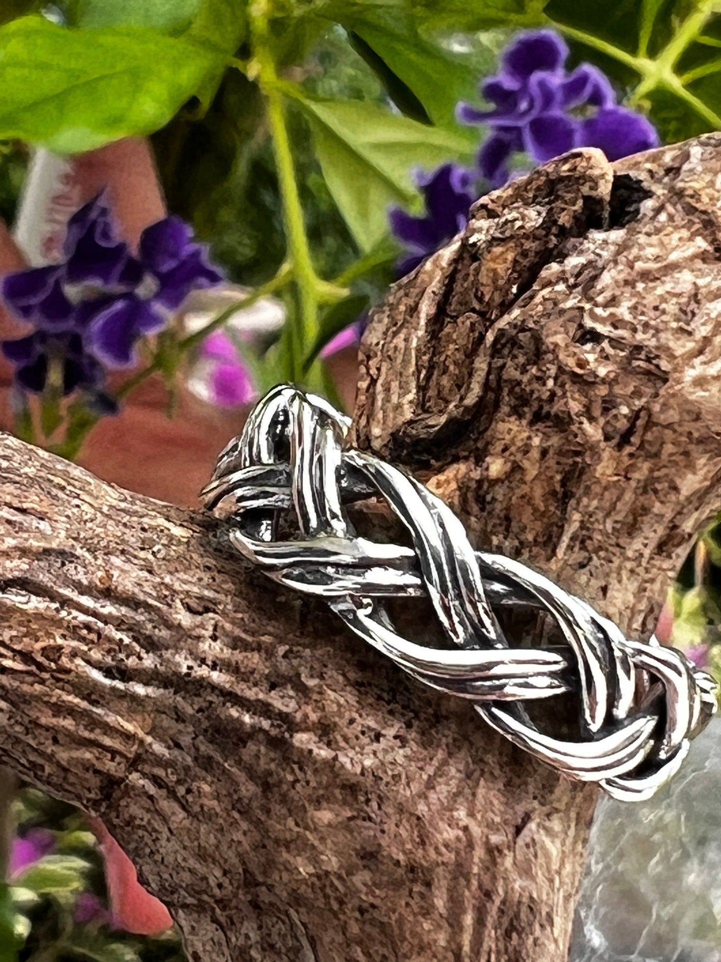 Love Intertwined Braided Sterling Silver Men's Ring