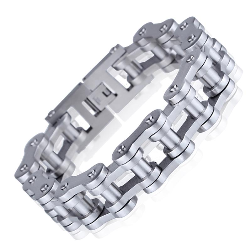 Unleash Your Edge: Stylish Stainless Steel Biker Chain Bracelet for Men—Fashion That Speaks Volumes