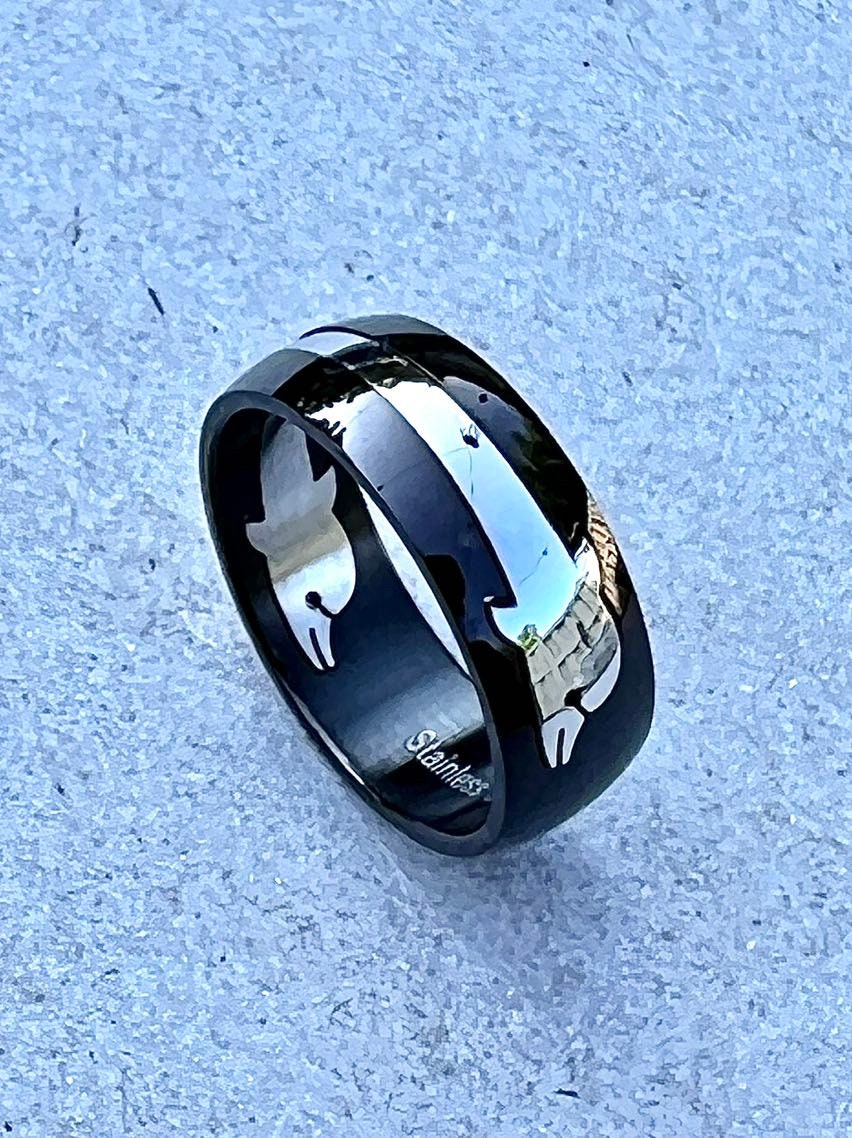 Dolphin Band Stainless Steel Men's Ring