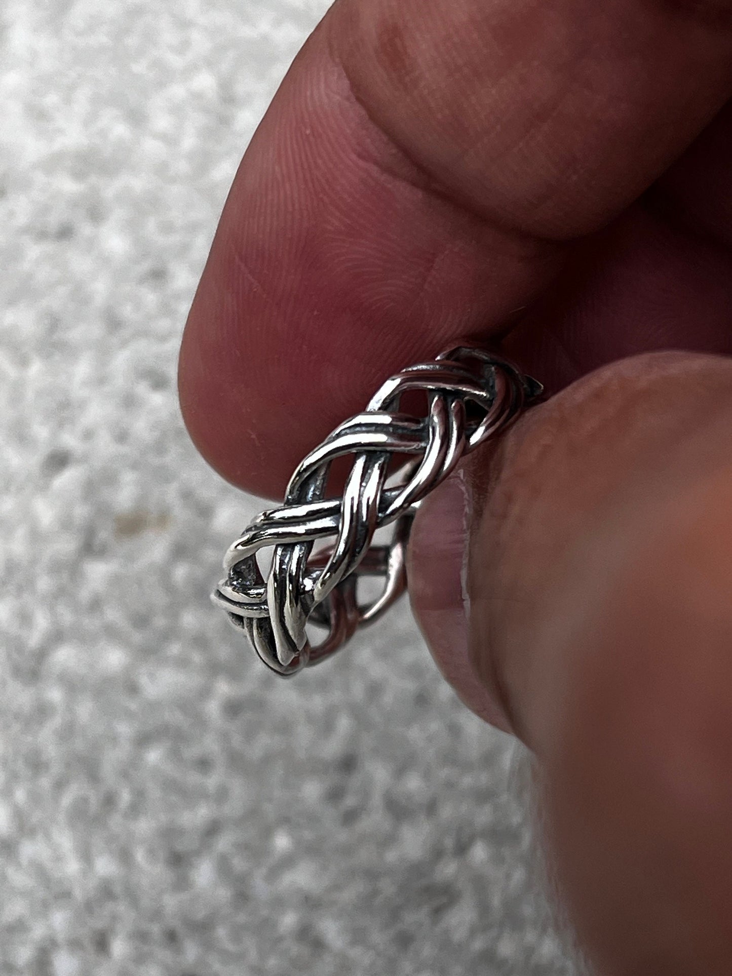 Love Intertwined Braided Sterling Silver Men's Ring