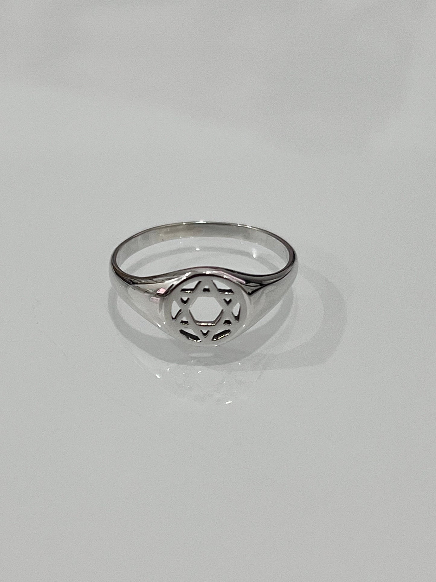 Star of David Ring, Men's Sterling Silver Black Agate Stone Ring, Gift for him, 925 Silver Band