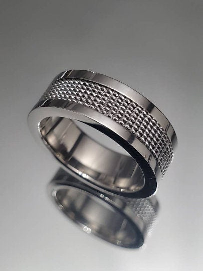 The Silver Men's Ring, Stainless Steel 316L, Wedding Band, Daily Fashion, Anillo!