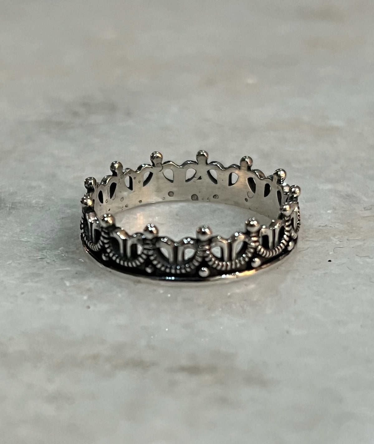 6mm Crown Ring with CZ – Sterling Silver