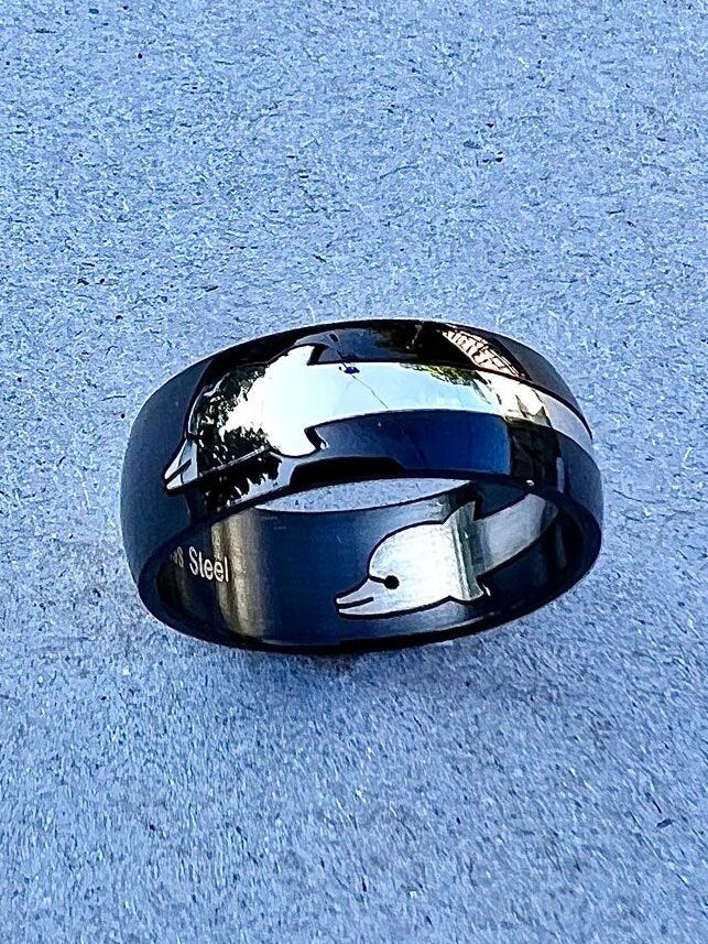 Dolphin Band Stainless Steel Men's Ring