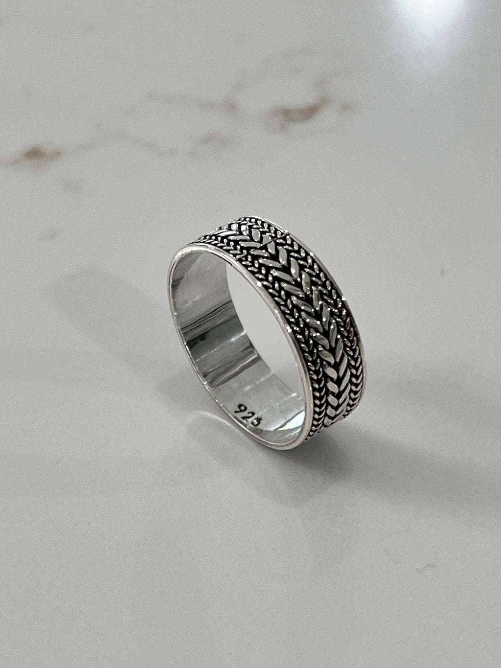 Men's Woven Leaves Sterling Silver