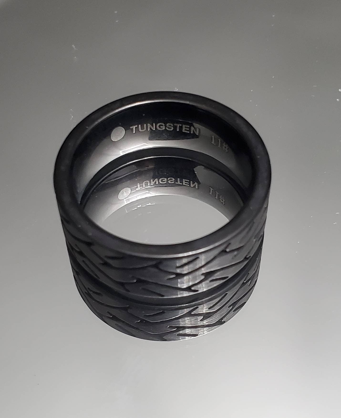 Black Tire Ring, Tungsten Men's Band