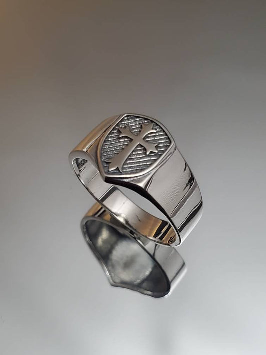 Cross Ring Men's Sterling Silver Ring