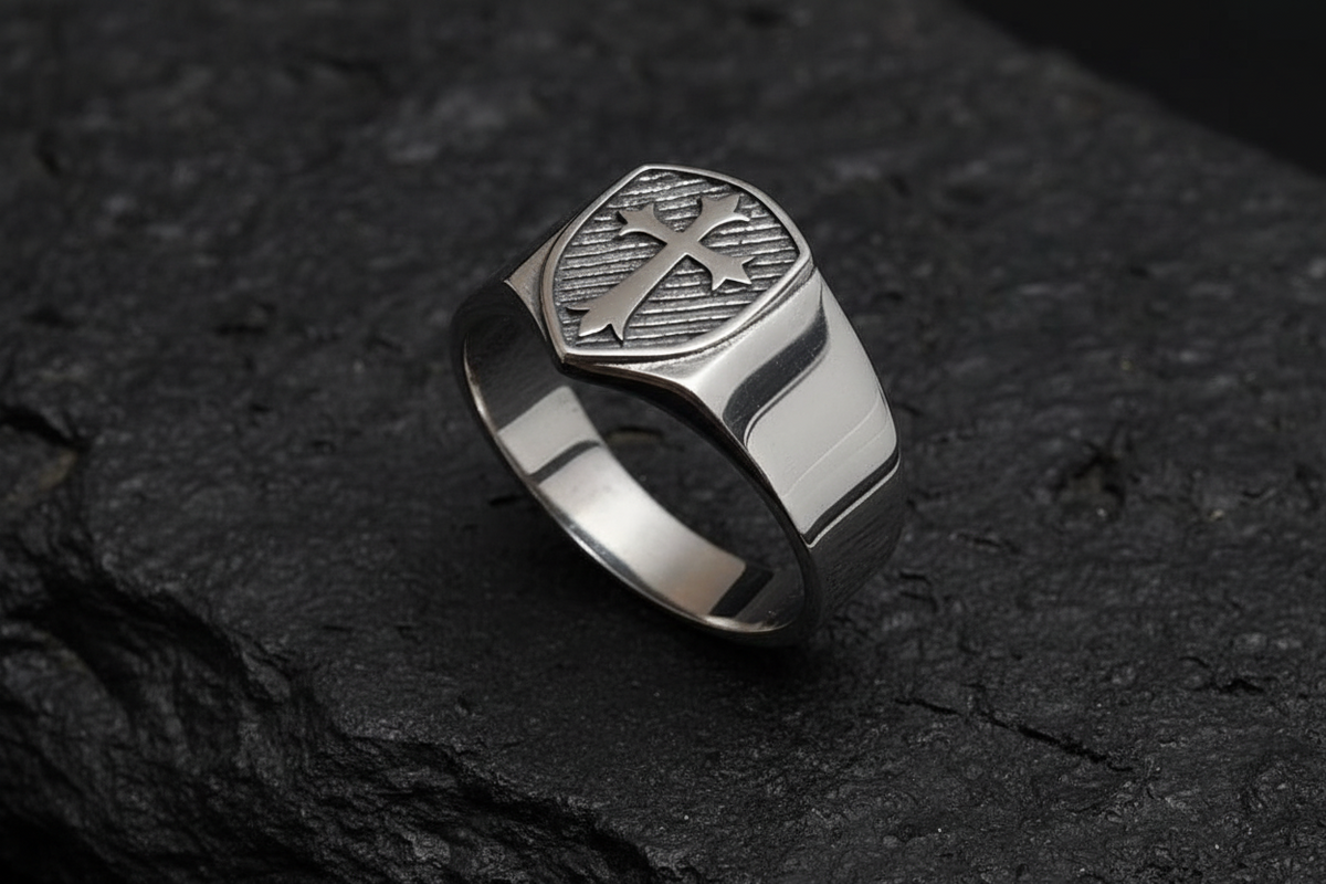 Cross Men's Ring – Sterling Silver