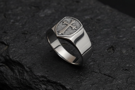 Cross Ring Men's Sterling Silver Ring