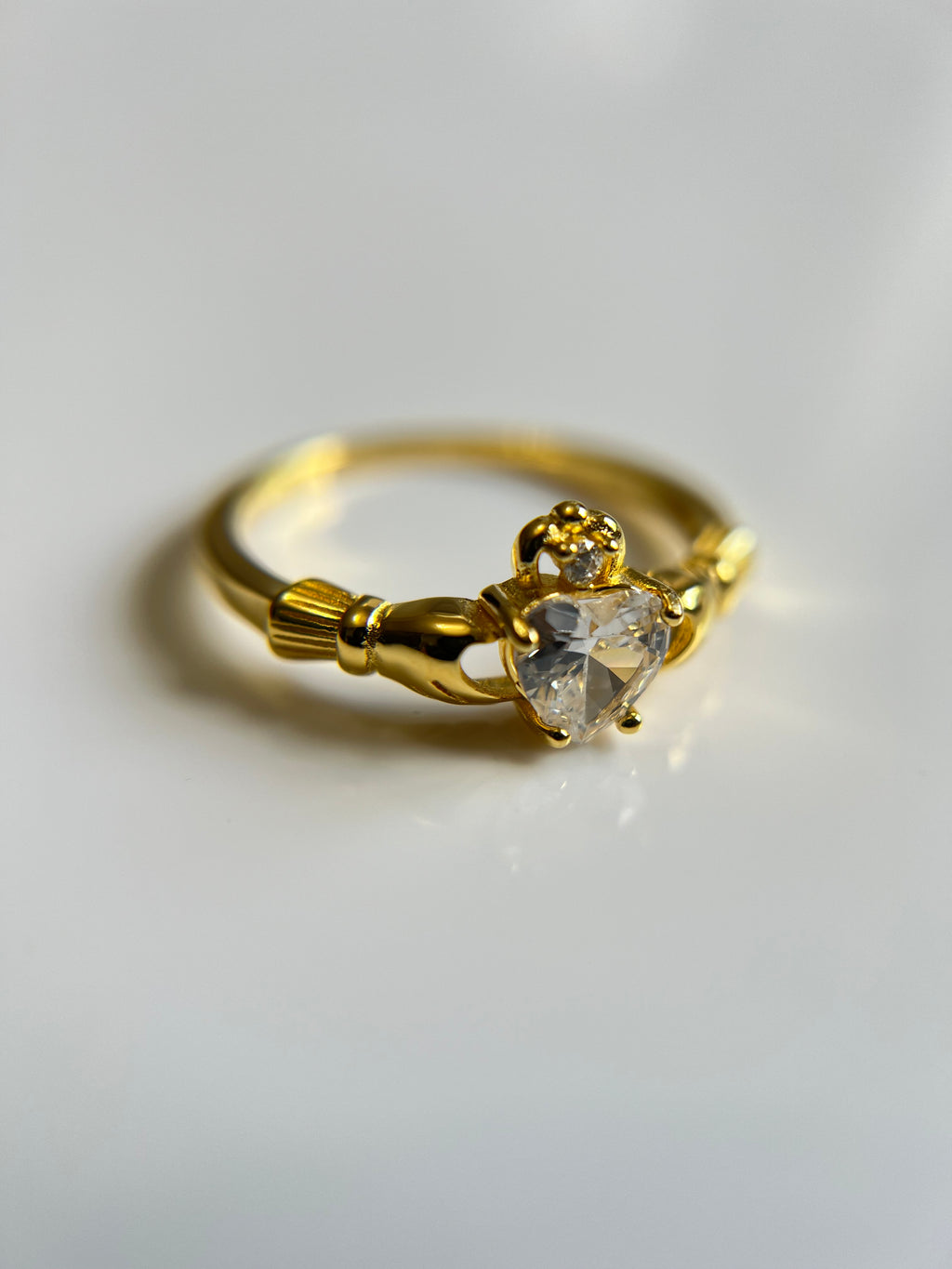 Gold Tone Irish Celtic Claddagh Ring