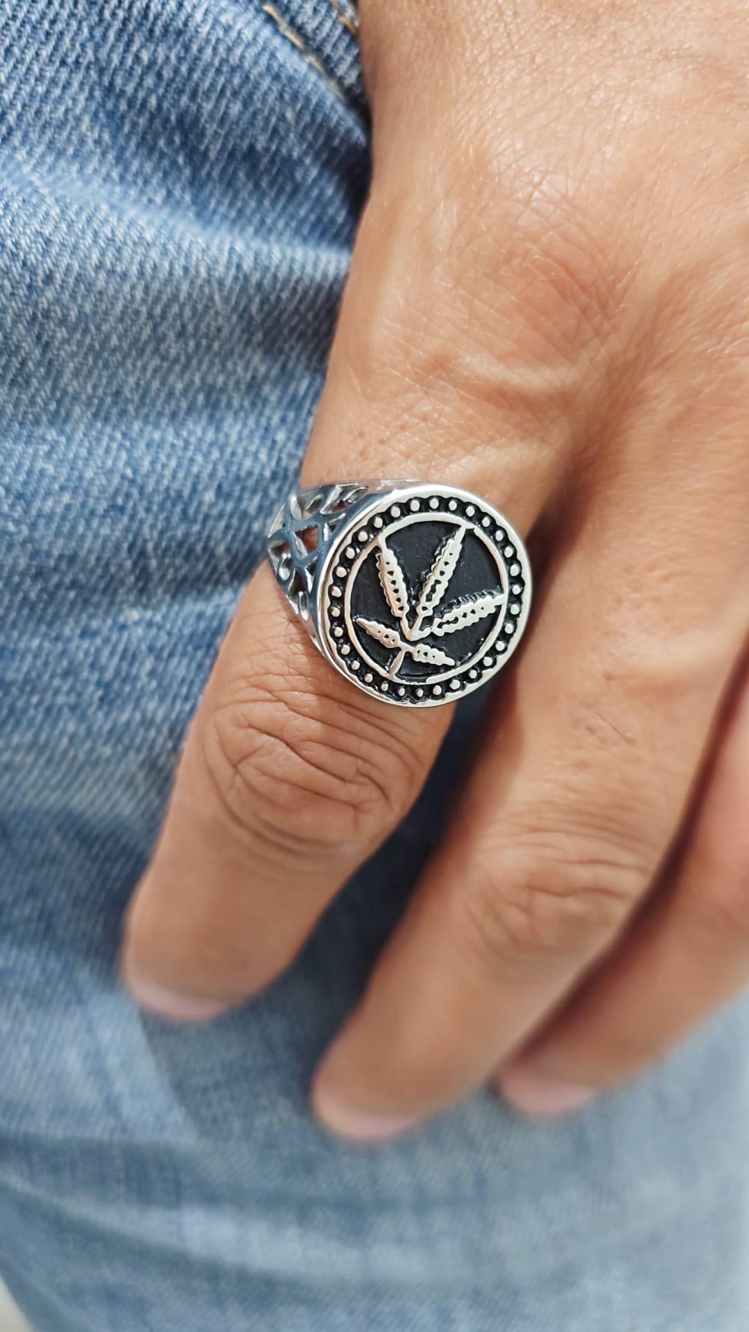 Marijuana Men's Ring – Stainless Steel