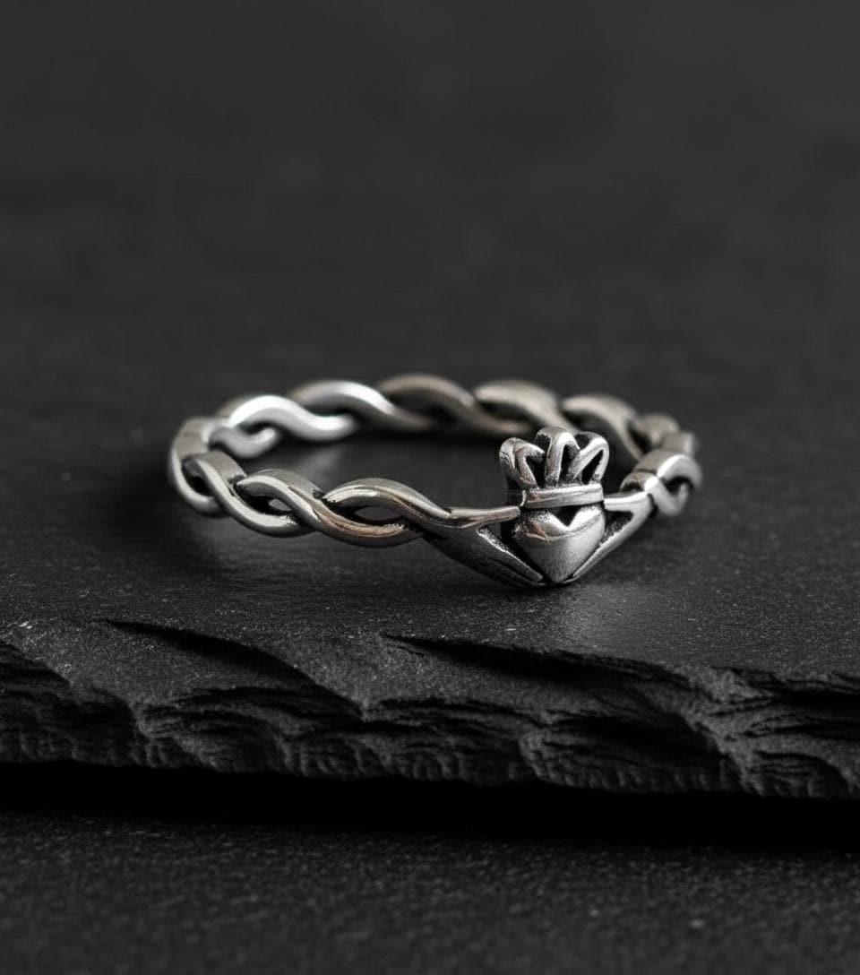 Vine Claddagh Ring – Sterling Silver