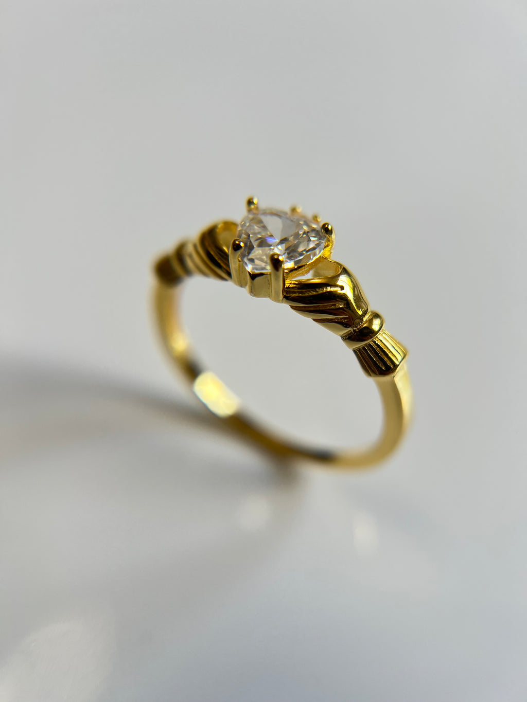 Gold Tone Irish Celtic Claddagh Ring