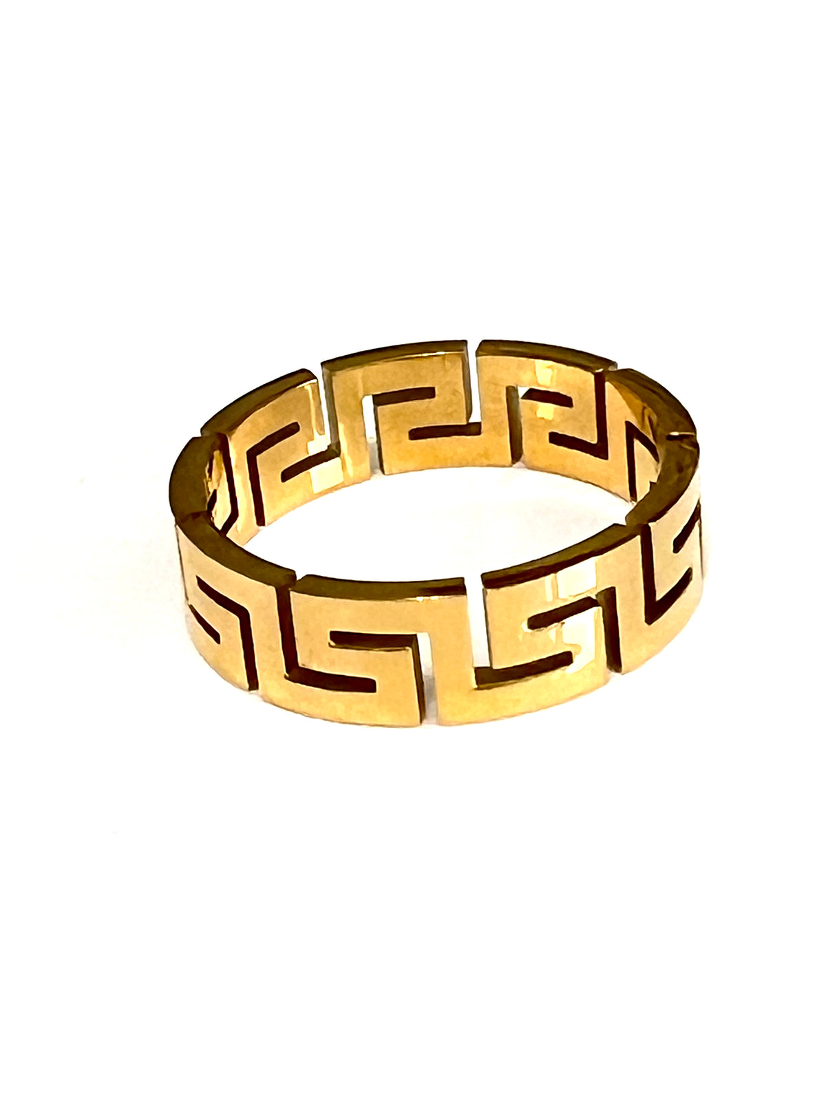 Greek Key Unisex Wedding Ring – 6mm Band Width