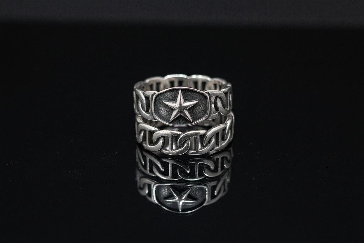 Shooting Star Unisex Ring – 10mm Band Width