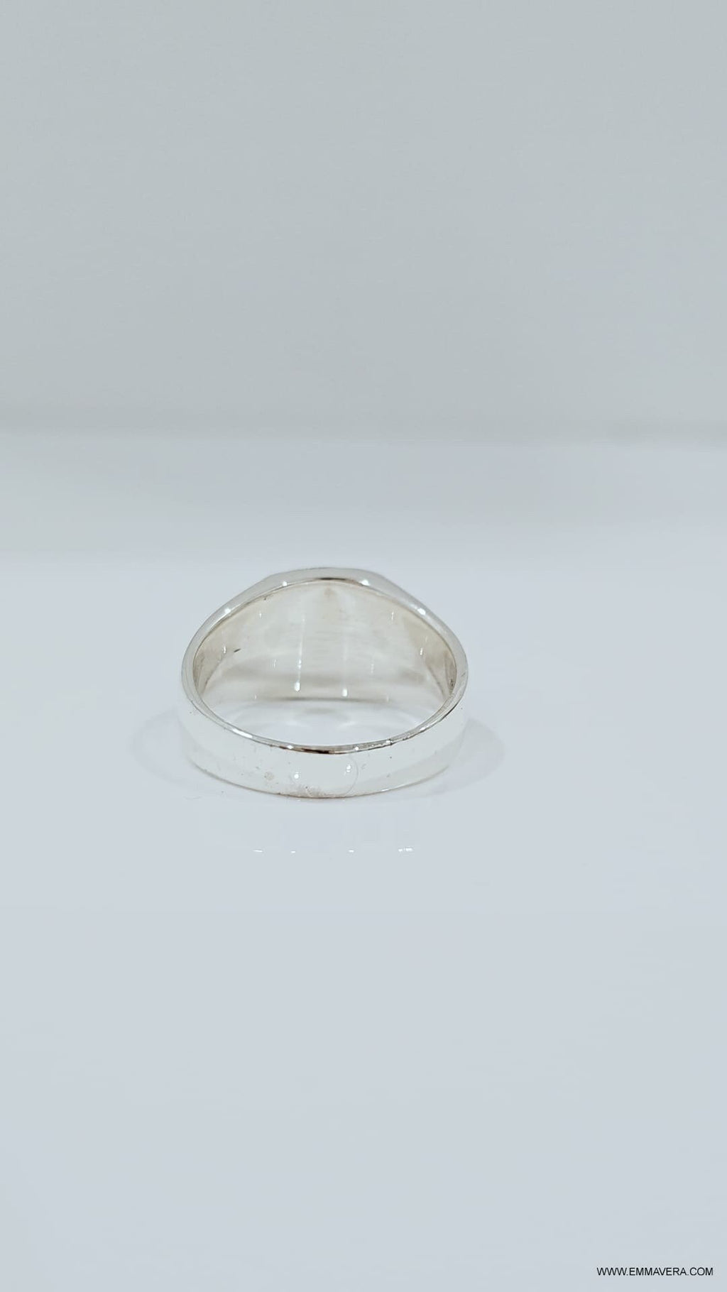 Leaves of 420 Onyx Stone Men's Silver Ring