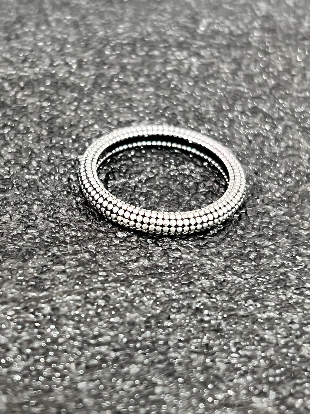 Beaded Unisex Ring – Sterling Silver