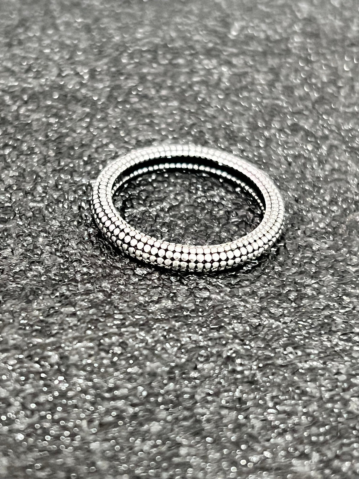 Beaded Unisex Ring – Sterling Silver