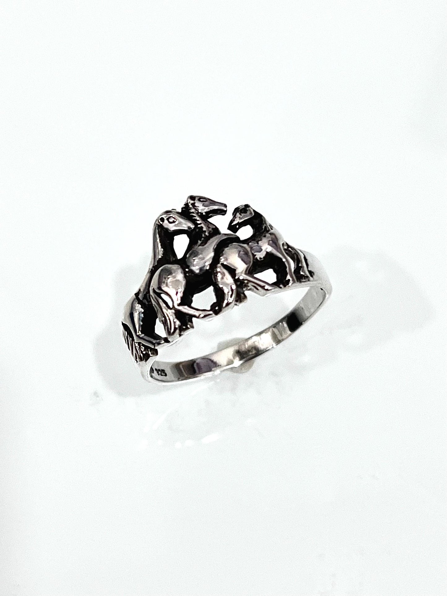 Sterling Silver Horse Ring: Equestrian Jewelry Gift