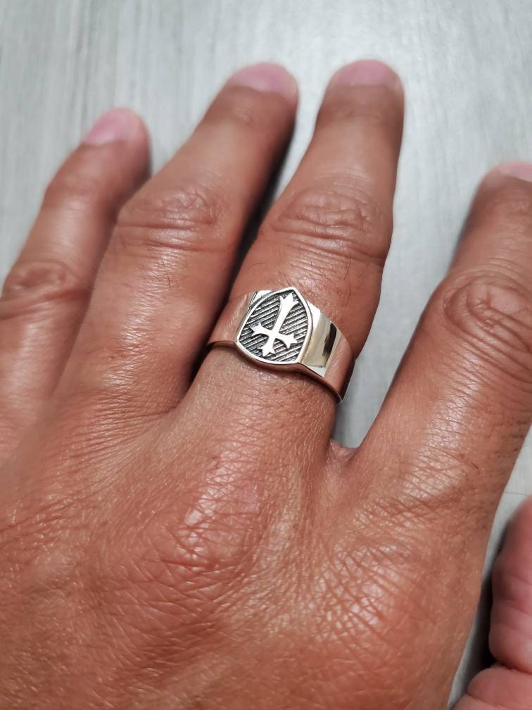 Cross Ring Men's Sterling Silver Ring