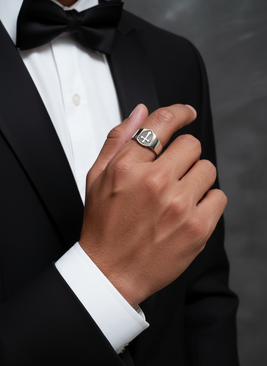 Cross Ring Men's Sterling Silver Ring