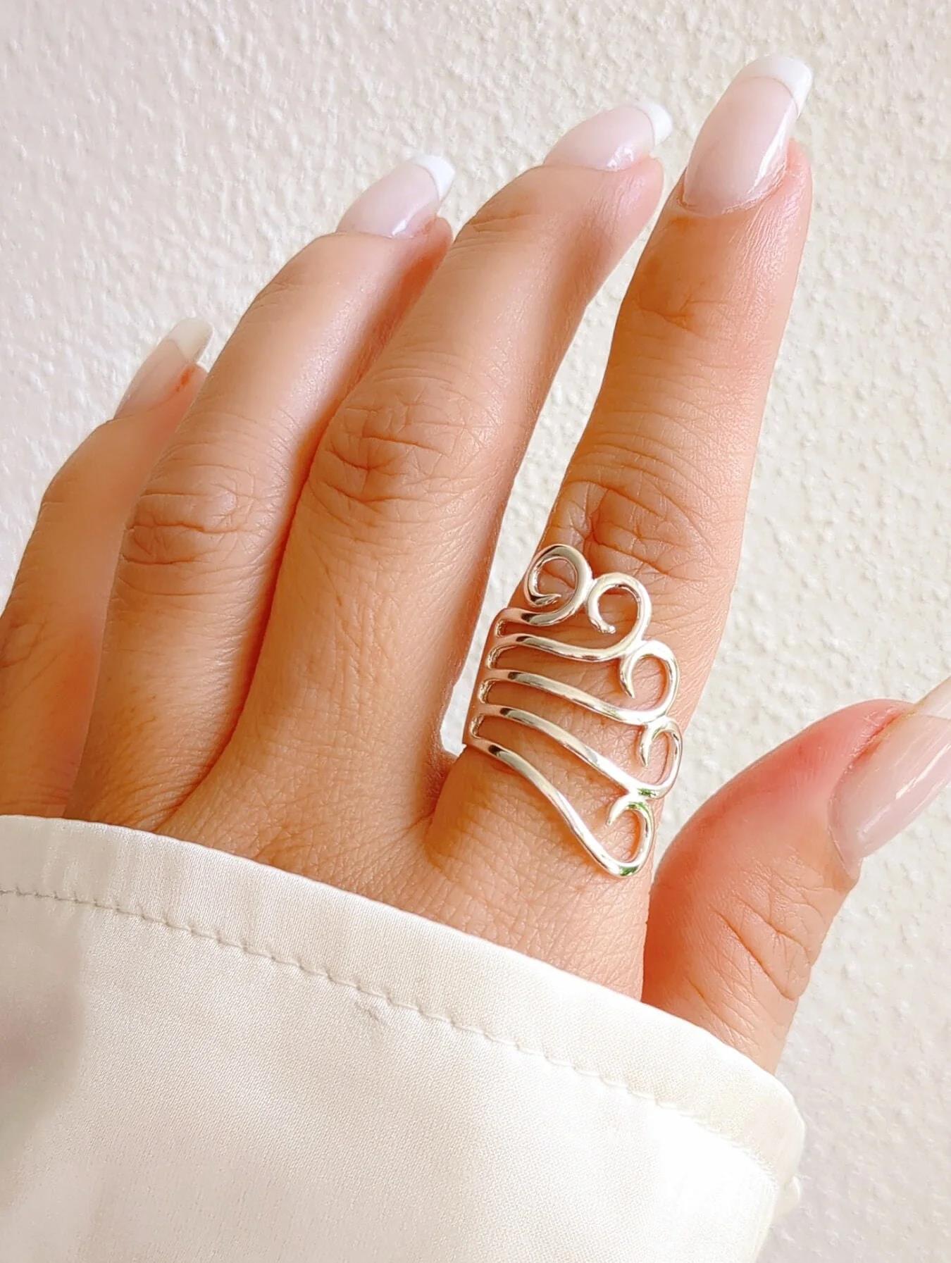 Sterling Silver Spiral Ring: Boho Peacock Tail Statement Jewelry