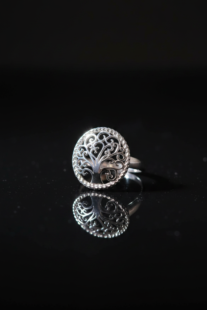 Around the World Tree of Life Ring Sterling Silver 925