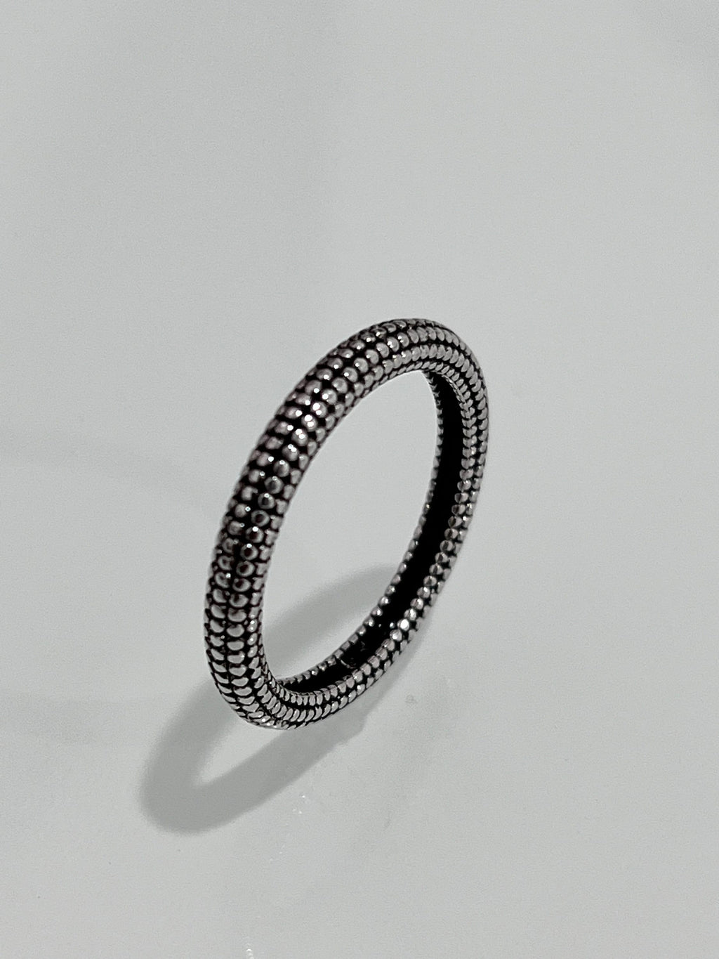 Beaded Unisex Ring – Sterling Silver