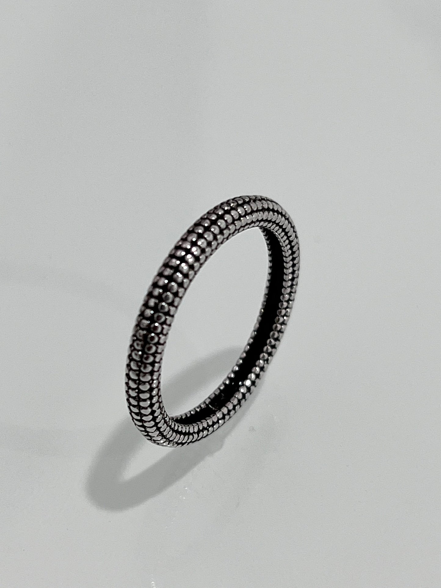 Beaded Ring, Sterling Silver Band Unisex Band