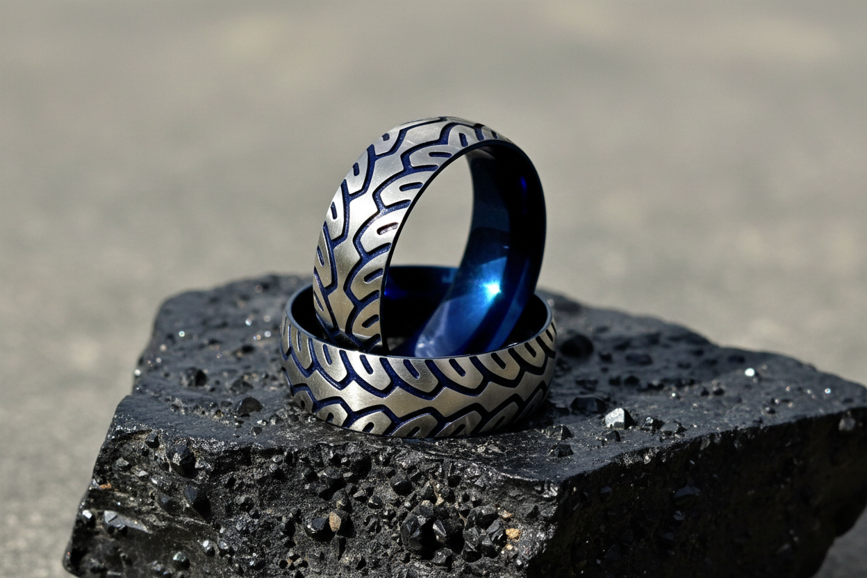 Blue Stainless Steel Tire Ring