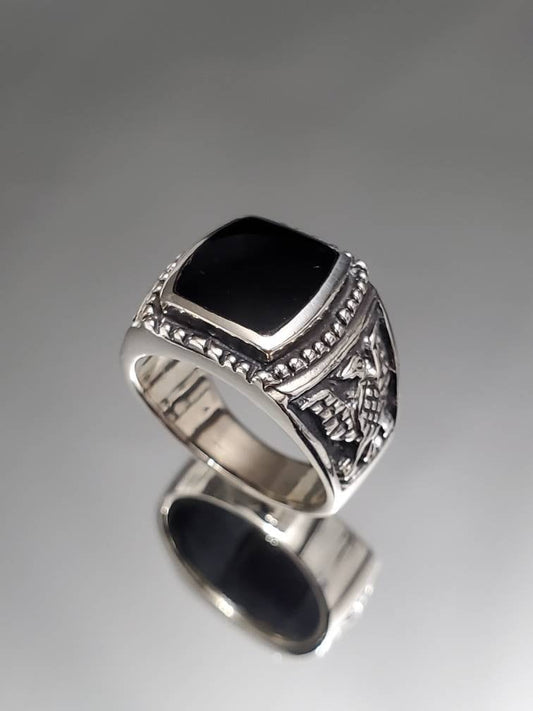 Kingsman Onyx Eagle Ring