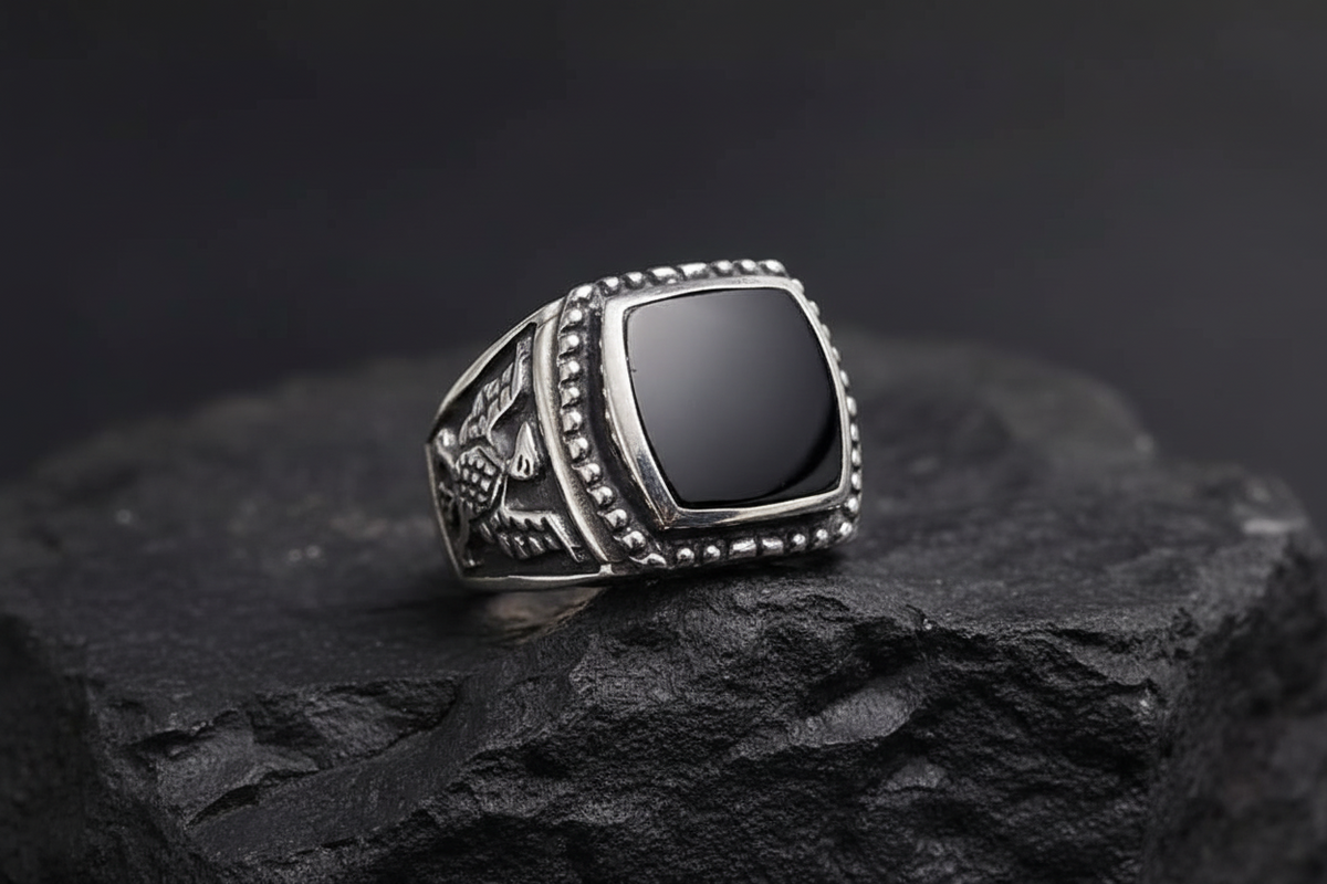 Kingsman Onyx Eagle Ring