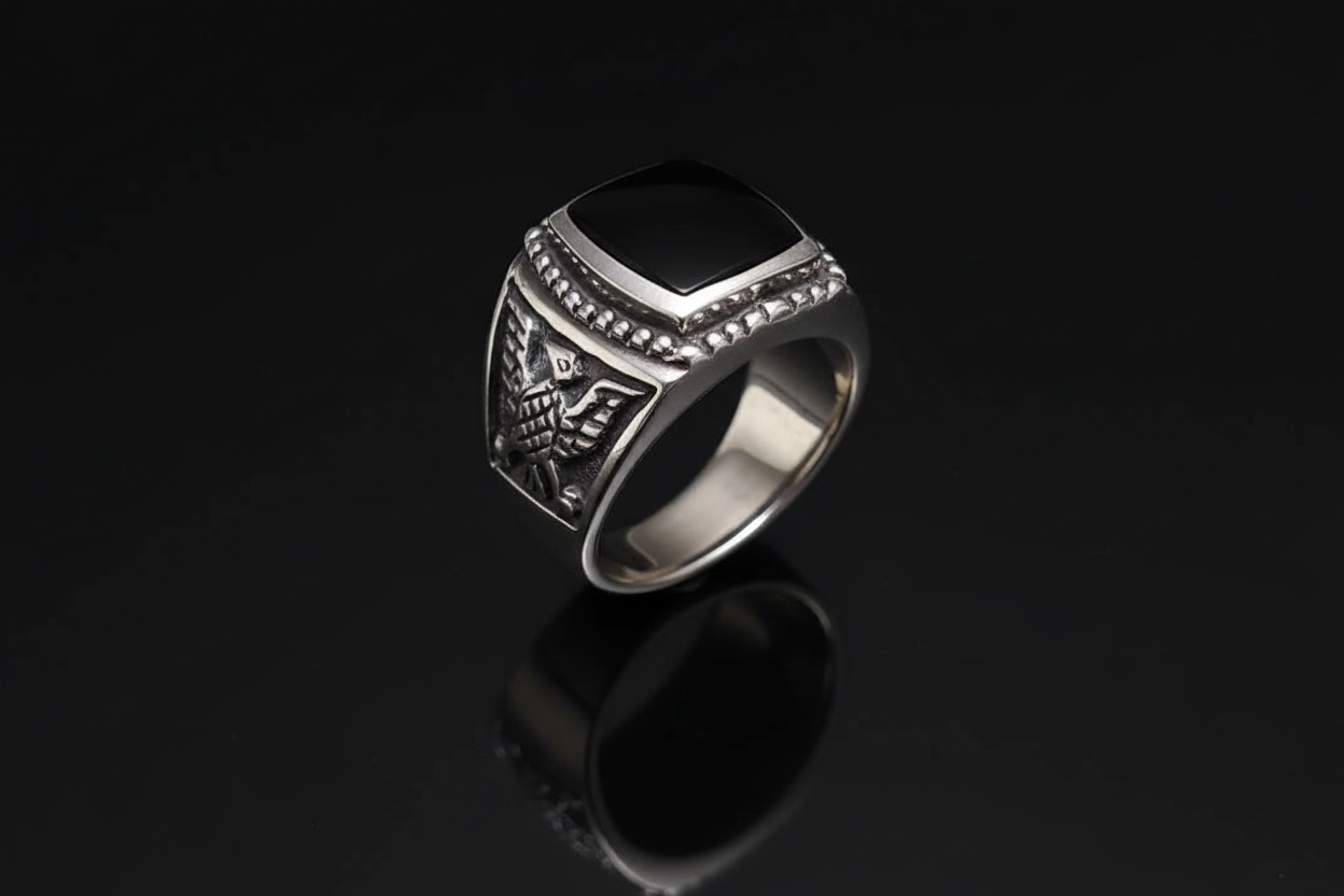 Kingsman Onyx Eagle Ring