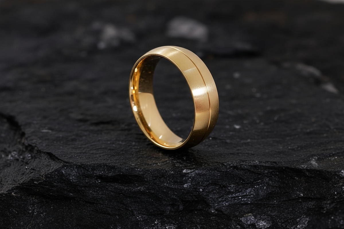Gold Simple Striped Band