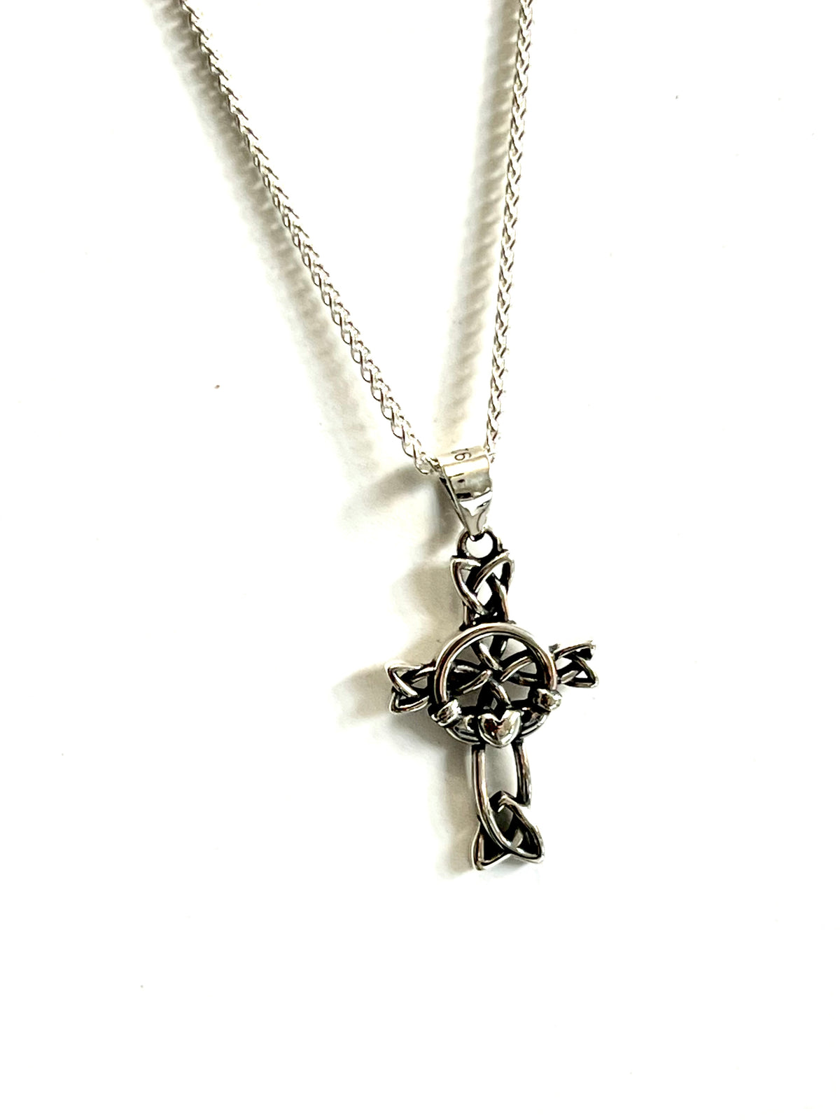 Celtic Irish Claddagh Pendant 925 Sterling Silver