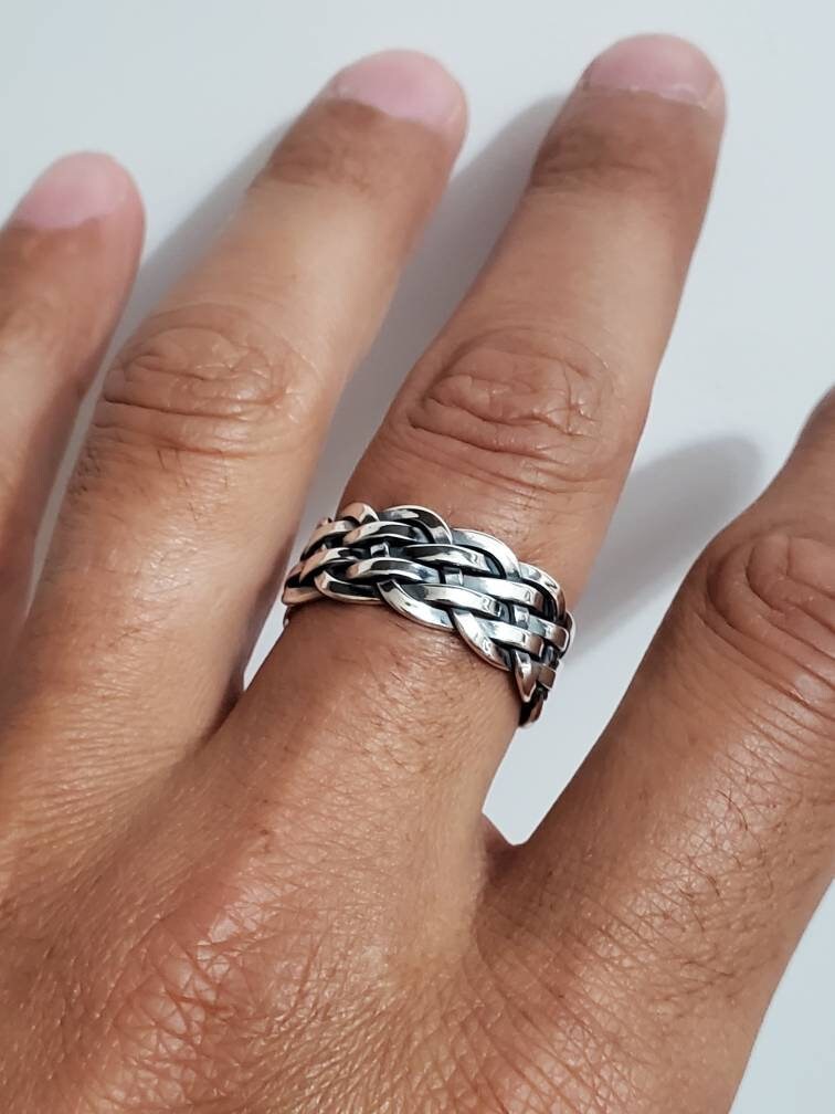 Oxidized Band Sterling Silver Men's Ring