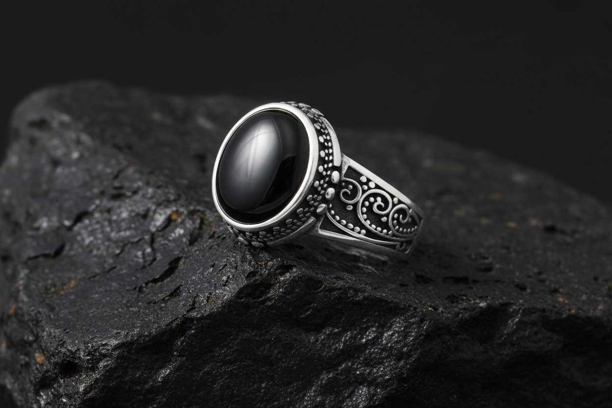 Black Agate Ring