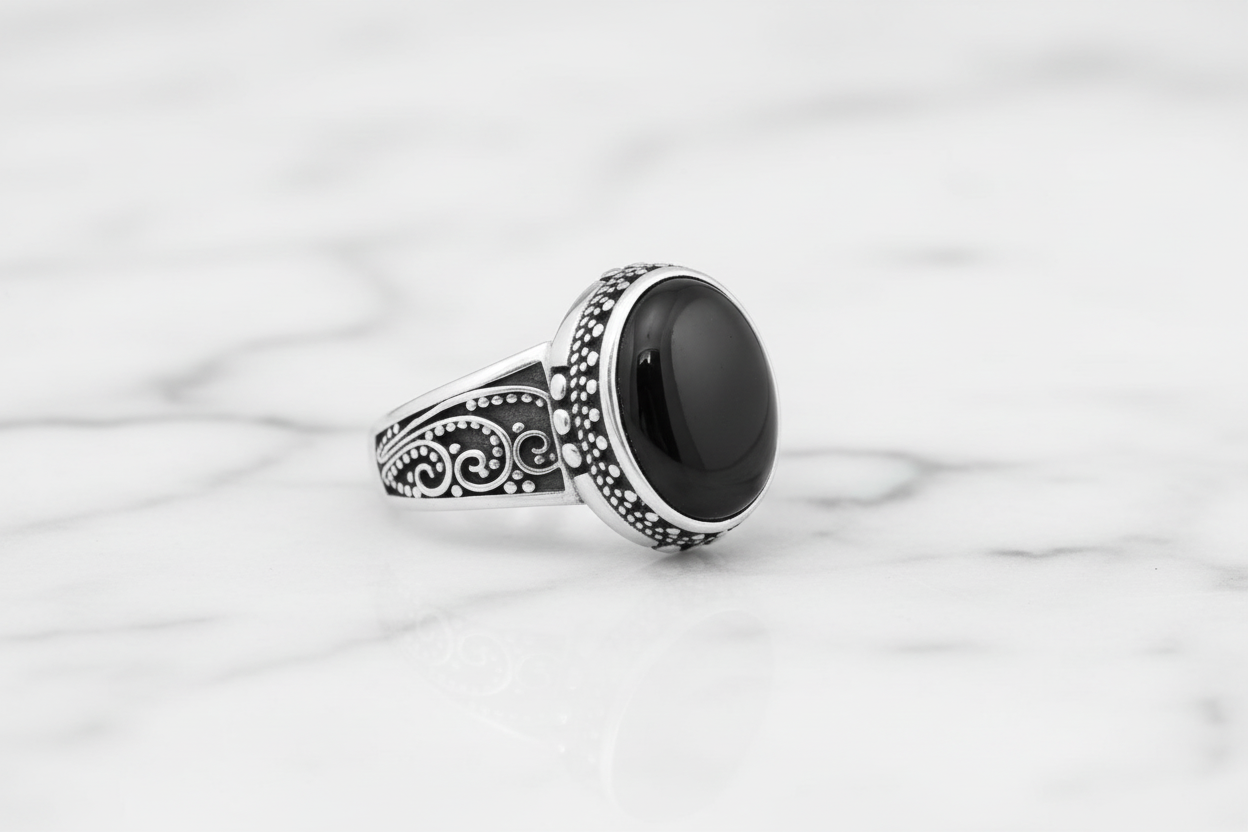 Black Agate Ring