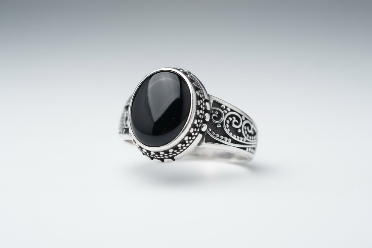 Black Agate Ring