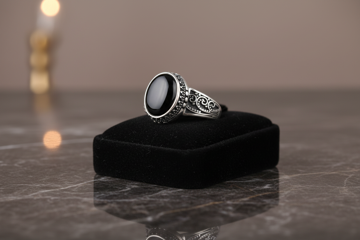 Black Agate Ring