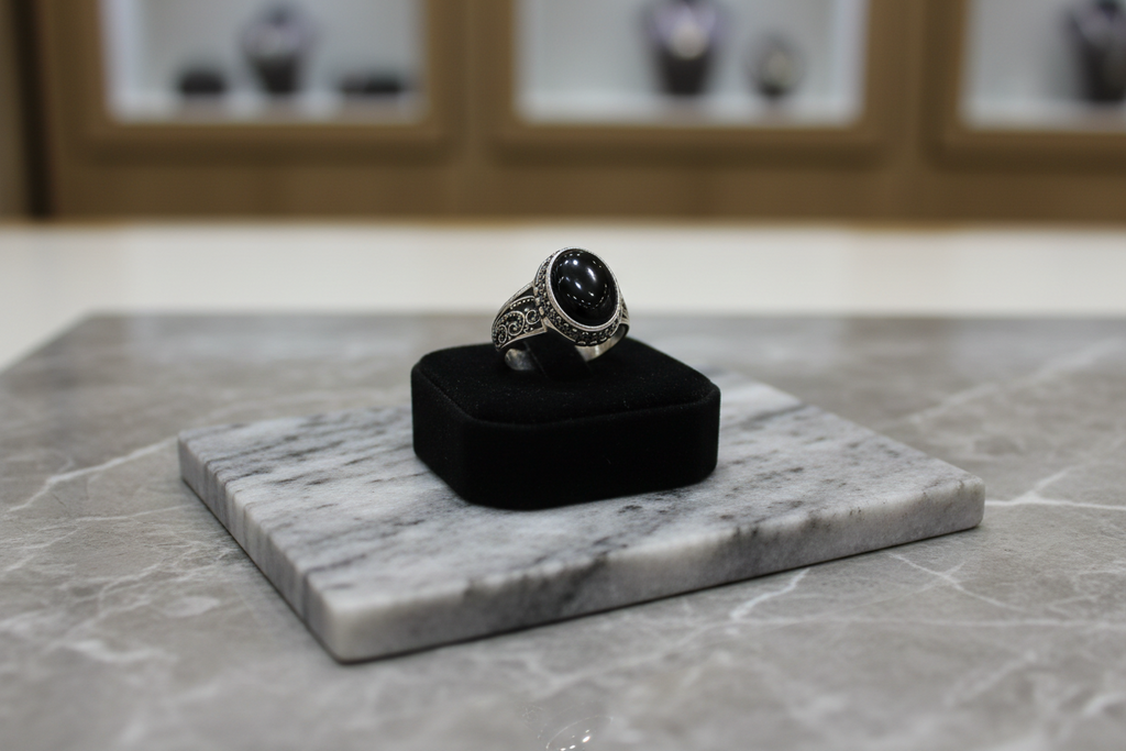 Black Agate Ring