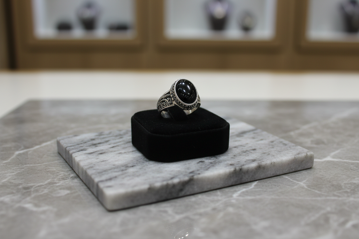 Black Agate Ring