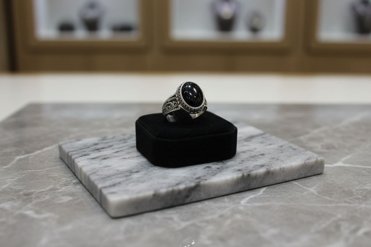 Black Agate Ring