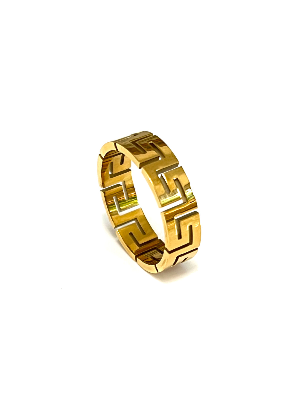 Greek Key Unisex Wedding Ring – 6mm Band Width