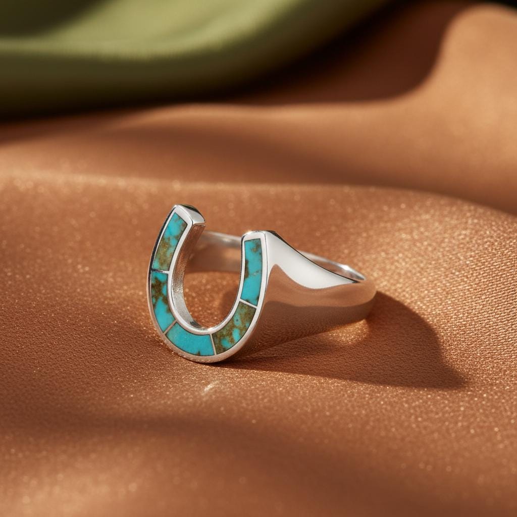 Horseshoe Turquoise Ring – Sterling Silver
