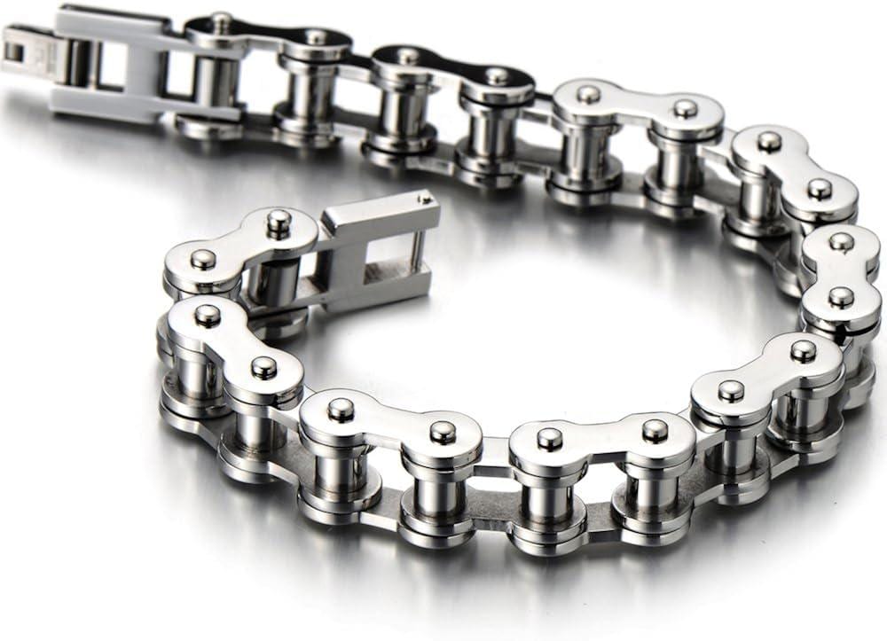 Unleash Your Edge: Stylish Stainless Steel Biker Chain Bracelet for Men—Fashion That Speaks Volumes