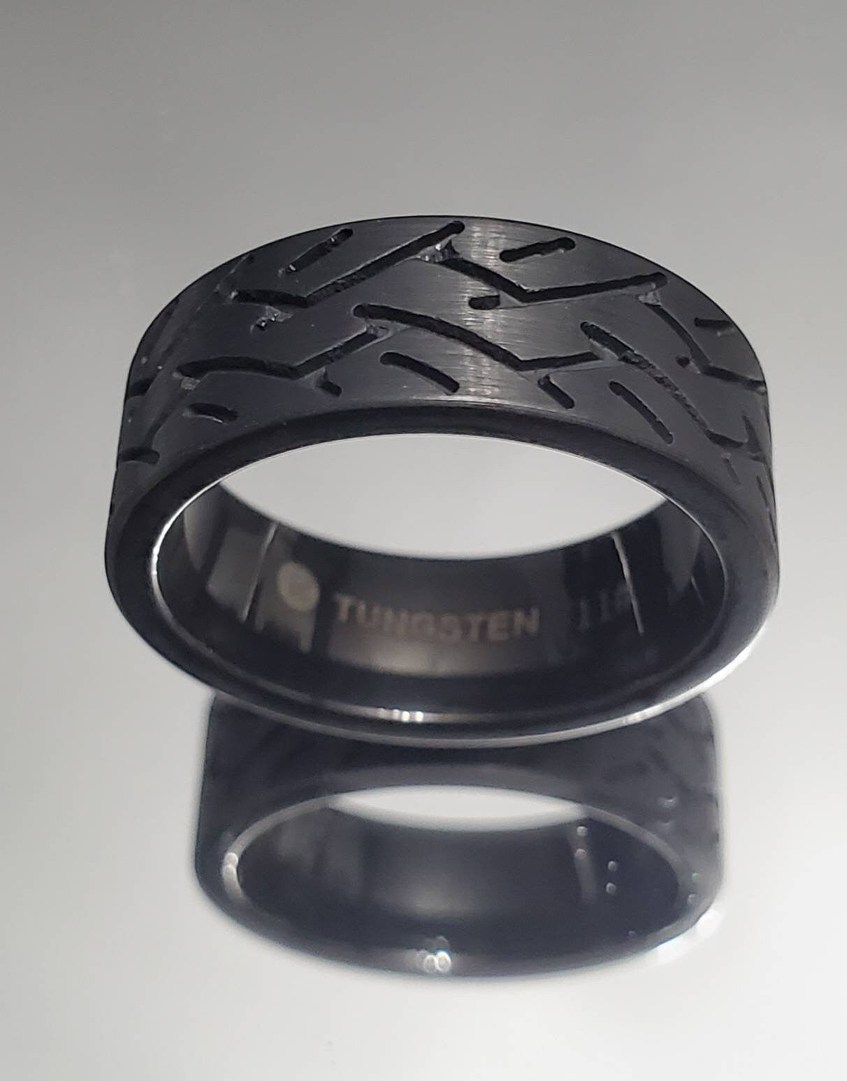 Black Tire Ring, Tungsten Men's Band