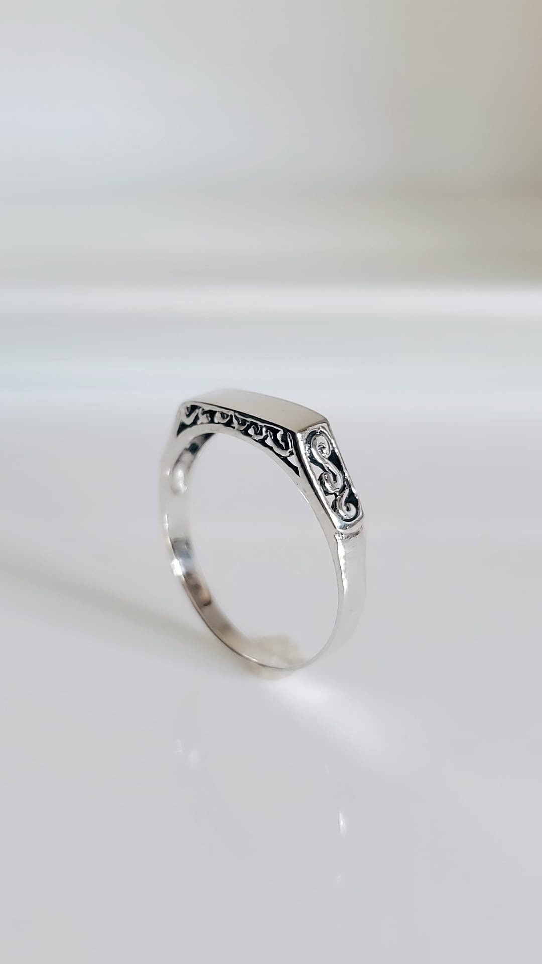 Oxidized Sterling Silver Design Ring